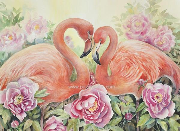 Nova 41104 İki Aşık Flamingo Puzzle - 1000 Parçalı - Image 1