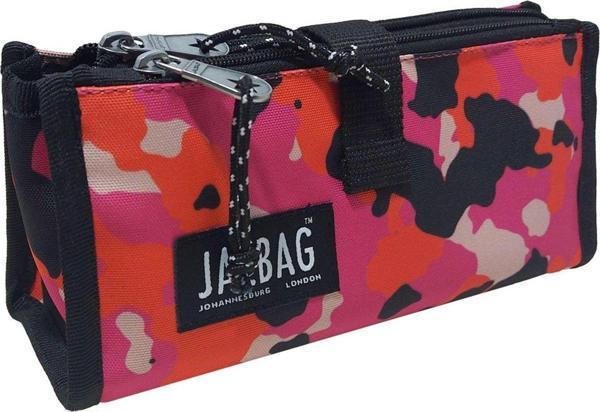 Jacbag Twin Masa Üstü Çift Bölmeli Kalem Çantası Pembe Kamuflaj - Image 1
