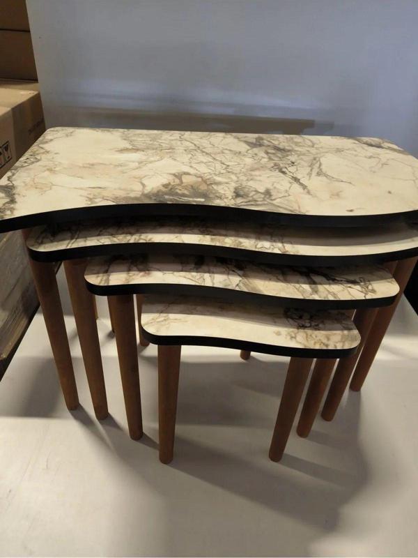 İlhanhome Mdf'Den Yapılmış Demonte 4Lü Zigon Sehpa Takımı, Süper Sehpa Takımı 40x70 cm - Image 1