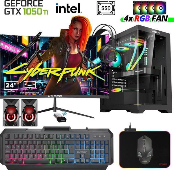 Xaser Xsr1021 i5 7400 16GB Ram 256GB SSD 4GB GTX1050 Ti Ekran Kartı 24" Curved Oyun Bilgisayarı - Image 1