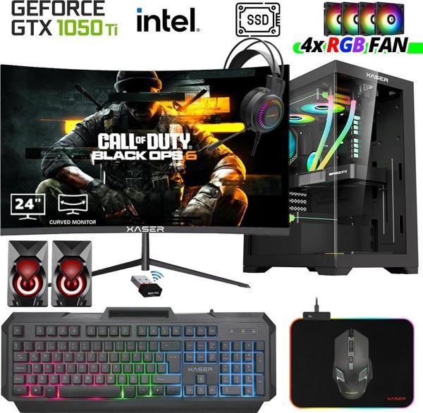 Xaser Xsr1024 i5 7400 32GB Ram 512GB SSD 4GB GTX1050 Ti Ekran Kartı 24" Curved Oyun Bilgisayarı - Image 1