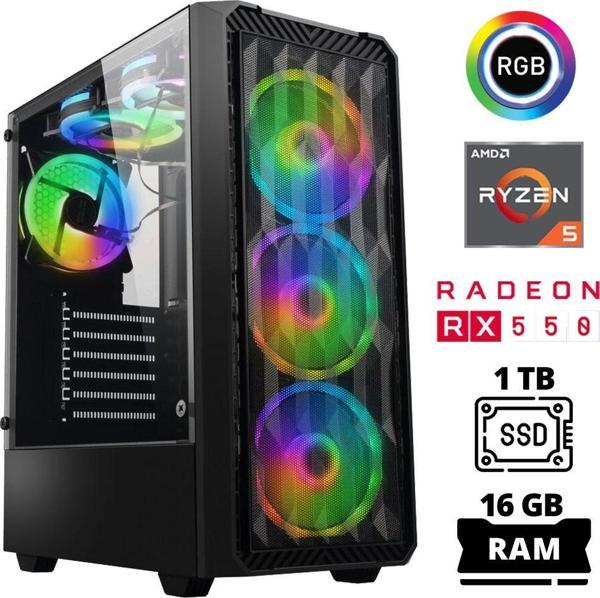 Xaser Xsr1027 Ryzen 5 3600 16GB Ram 1TB SSD 4GB RX550 Oyuncu Masaüstü Bilgisayarı - Image 1