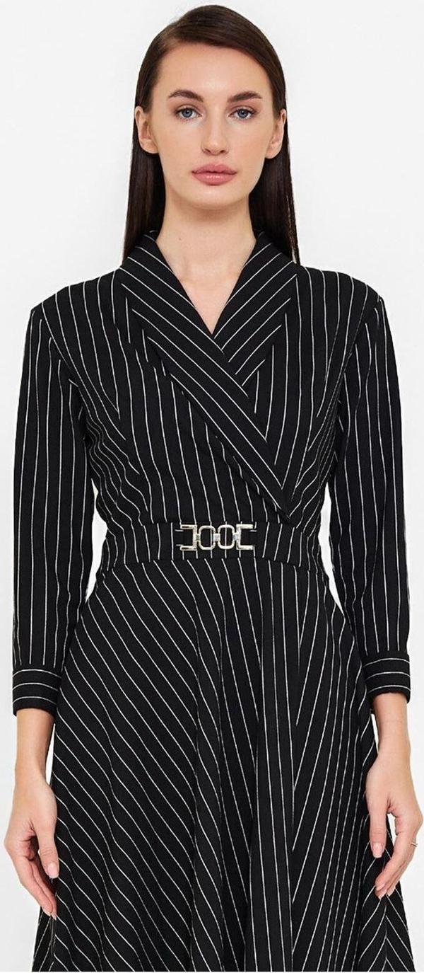 Modatalika Kadın Uzun Kollu Beli Kemerli Elbise - Image 1