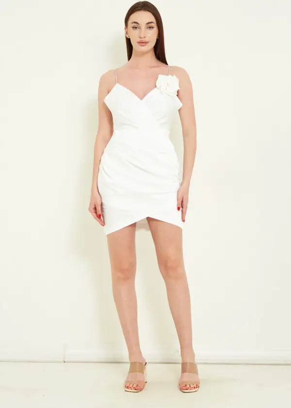 Modatalika Kadın Zincir Askılı Abiye Mini Elbise - Image 1