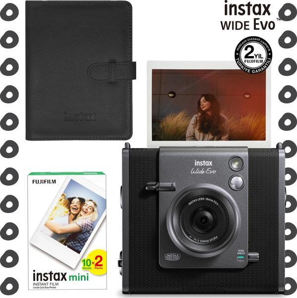 Instax Wide Evo Anında Baskı Hybrid Fotoğraf Makinesi 20'li Film ve Wide Albüm Hediye Seti - Image 1