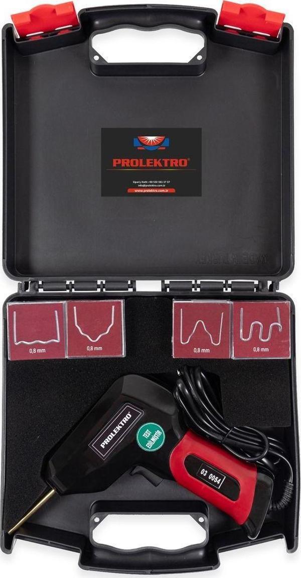 Prolektro 100 W Sıcak Zımba Plastik Tamir Seti-200 Adet Tel Zımba Dahil Kırmızı-Siyah-Bordo - Image 1
