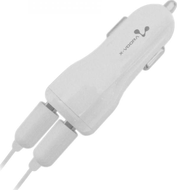 XW-026 2 Çıkışlı Micro Kablo + Araç Şarj Aleti - Beyaz Uyumlu - Image 1