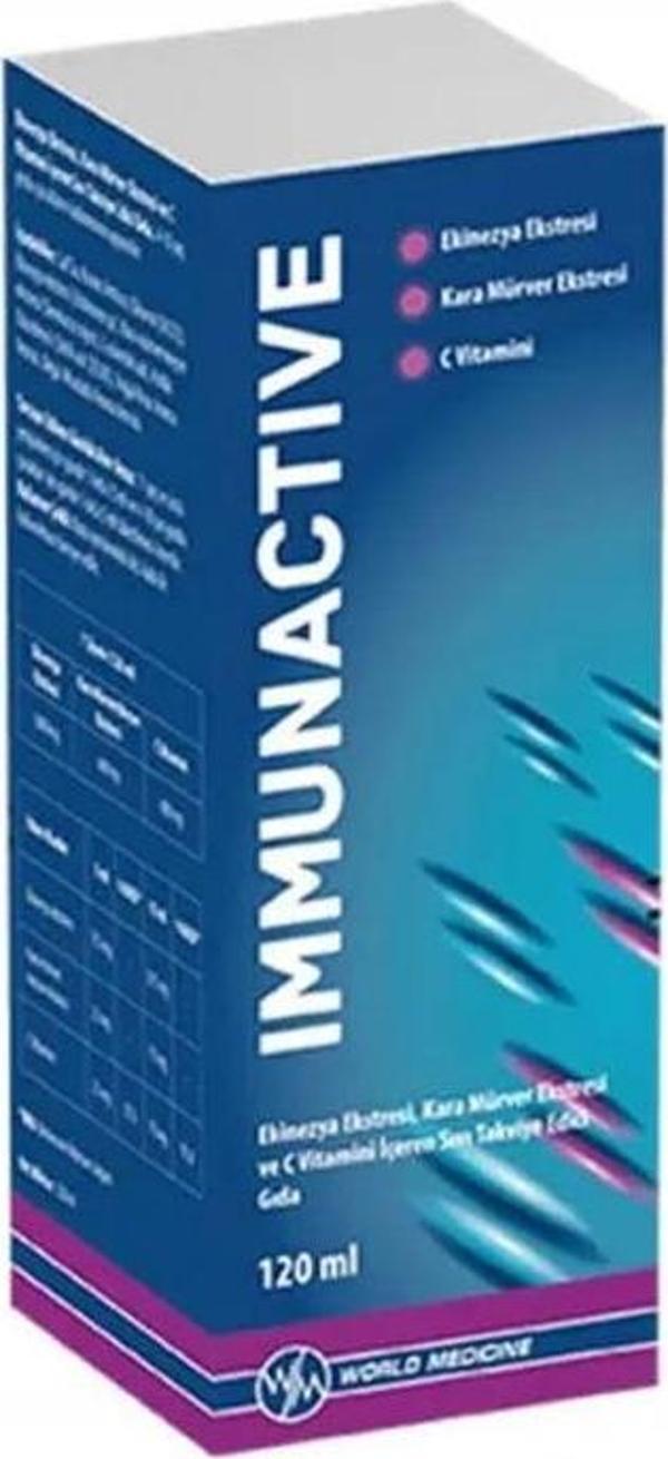 Immunactive Şurup Sıvı Takviye Edici Gıda 120 ml | Ekinezya ve Kara Mürver Ekstresi - Image 1