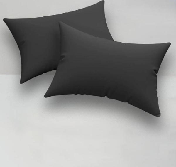 2li Yastık Kılıfı Solid Siyah - Image 1