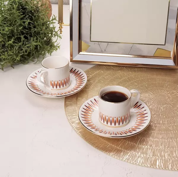 Porser Palm 4 Parça Kahve Fincan Takımı - Image 1