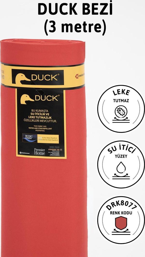 Premier Metrelik Duck Keten Kumaş Su İtici Bez 3 Metre DRK8077 - Kırmızı - Image 1