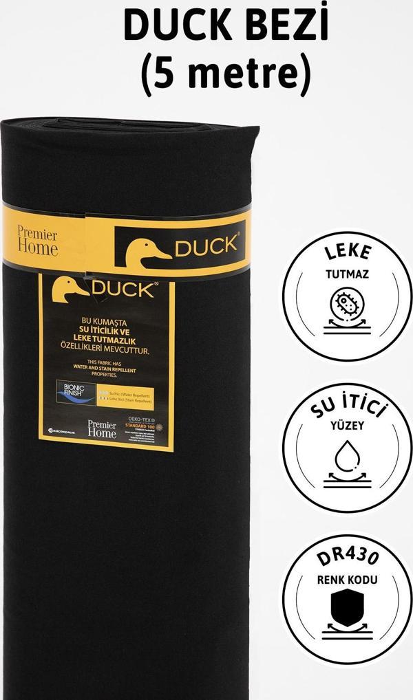 Premier Metrelik Duck Keten Kumaş Su İtici Bez 5 Metre DR430 - Siyah - Image 1