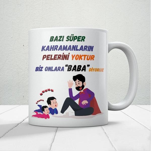 Bazı Kahramanların Pelerini Yoktur Baskılı Babalar Günü Kupa Bardak Kahve Kupa Bardak - Image 1