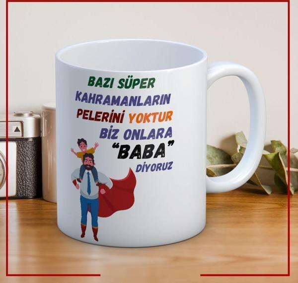 Bazı Kahramanların Pelerini Yoktur Baskılı Babalar Günü Kupa Bardak Kahve Kupa Bardak-1 - Image 1