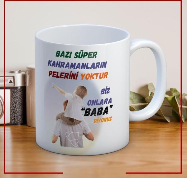Bazı Kahramanların Pelerini Yoktur Baskılı Babalar Günü Kupa Bardak-2 - Image 1