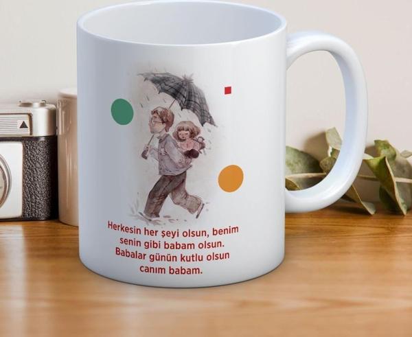 Canım Babam Baskılı Babalar Günü Kupa Bardak Baskılı Kahve Kupa Bardak-14 - Image 1
