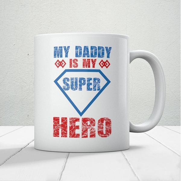 My Super Hero Baskılı Babalar Günü Kupa Bardak Kahve Kupa - Image 1