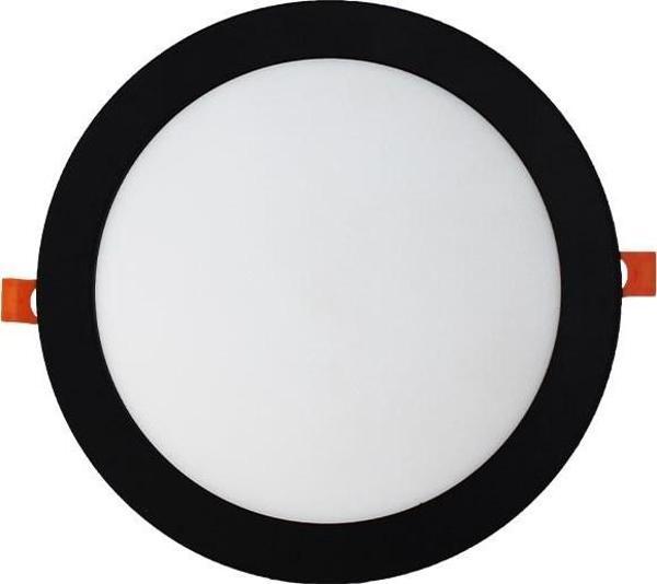 18W Sıva Altı Yuvarlak Siyah Led Panel 3200K Sarı Işık 2 Adet - Image 1