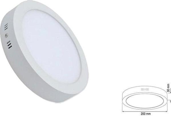18W Sıva Üstü Yuvarlak Led Plastik Beyaz Panel Beyaz Işık - Image 1