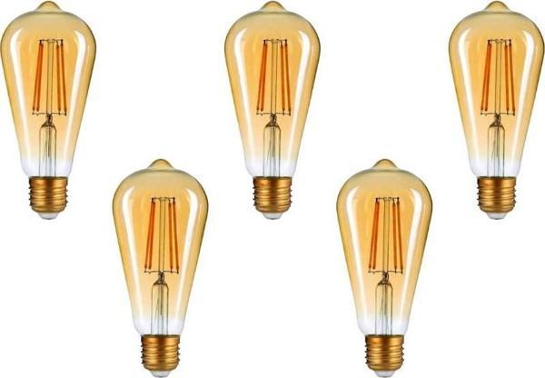 4W Rustik Ampul 2500K (Amber Işık) ST64 - 5 ADET - Image 1