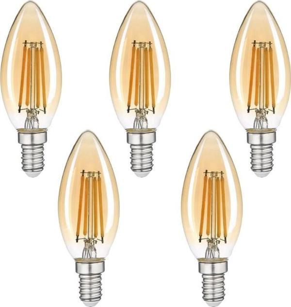 4W Rustik Ampul 2700K (Amber Işık) E14 Duy - 5 ADET - Image 1