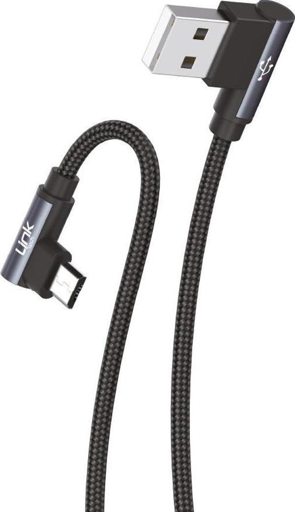 Linktech K592 Safe Micro USB 90 Derece Data/Şarj Kablosu 3A 1.5mt - Image 1