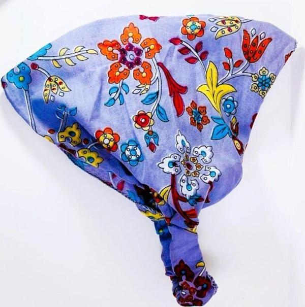 Kadın Çini Desenli Paraşüt Lastikli Bandana, Lastikli Saç Bandı, Bandana - Image 1