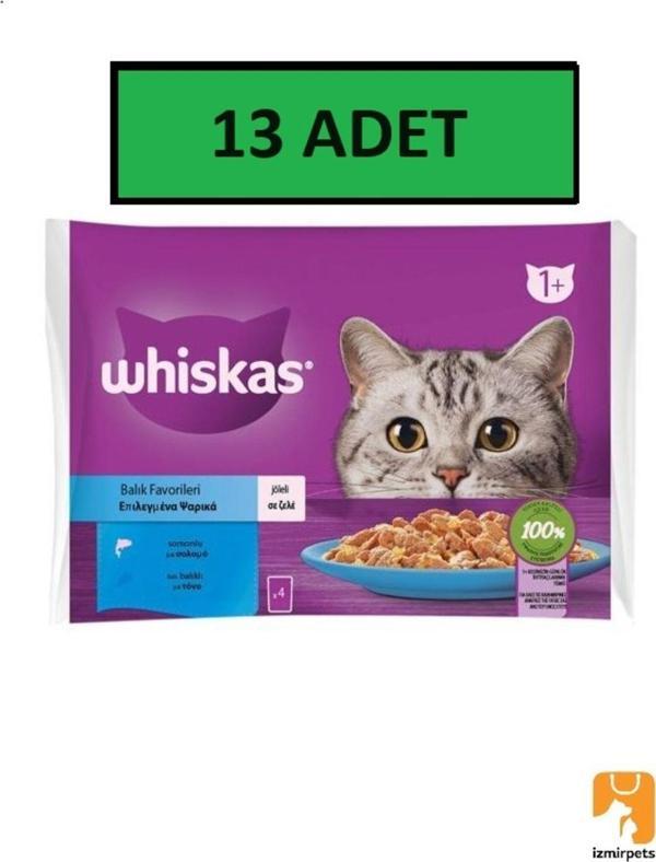 Whiskas Pouch Somonlu Ve Ton Balıklı Yetişkin Kedi Konservesi 85Gr (4'Lü) 13 Adet - Image 1