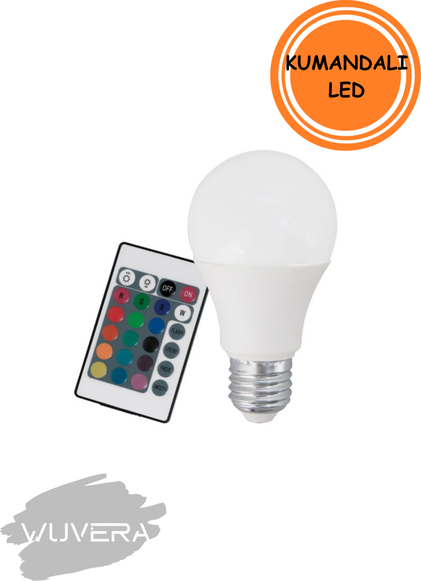 Wuvera RGB Kumandalı LED Ampul – Çok Renkli, Kısılabilir ve Enerji Tasarruflu! - Image 1