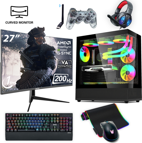 NextGen A-X i5-13400F 32GB 1TB M.2 NVMe RTX 3070 8GB 27" 200HZ 240mm Sıvı Soğutma Oyuncu Masaüstü Bilgisayarı  - Image 1