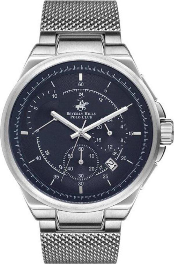 Beverly Hills Polo Club BH9096-01 Hasır Çelik Erkek Kol Saati - Image 1