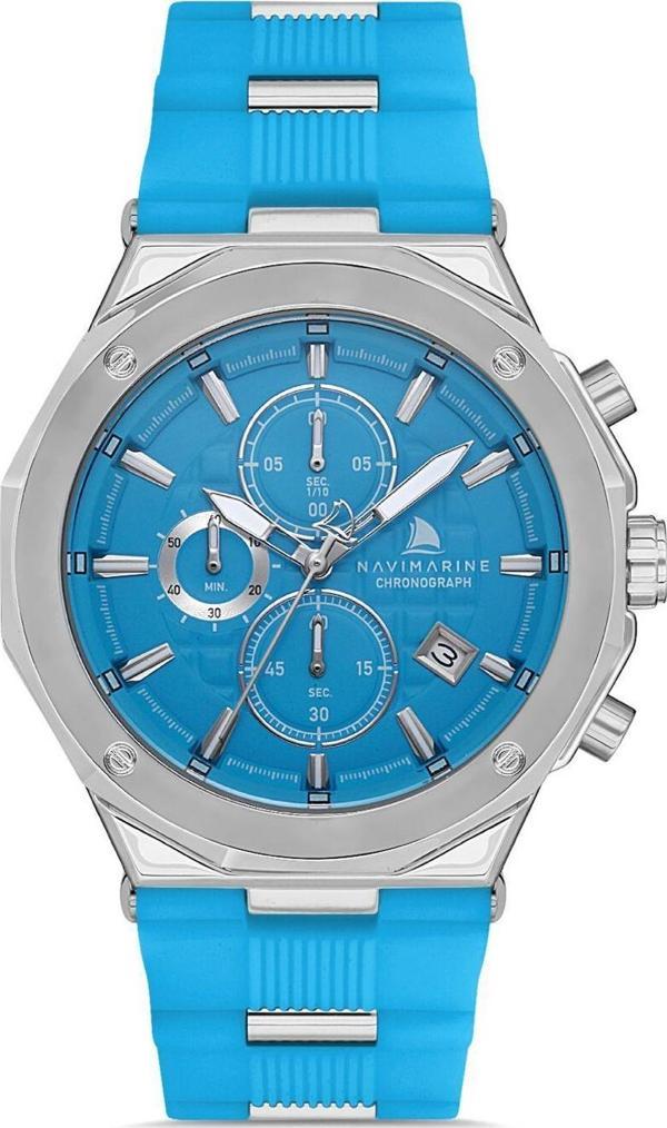 Navimarine HH03 Chronograph Silikon Mavi Erkek Kol Saati - Image 1
