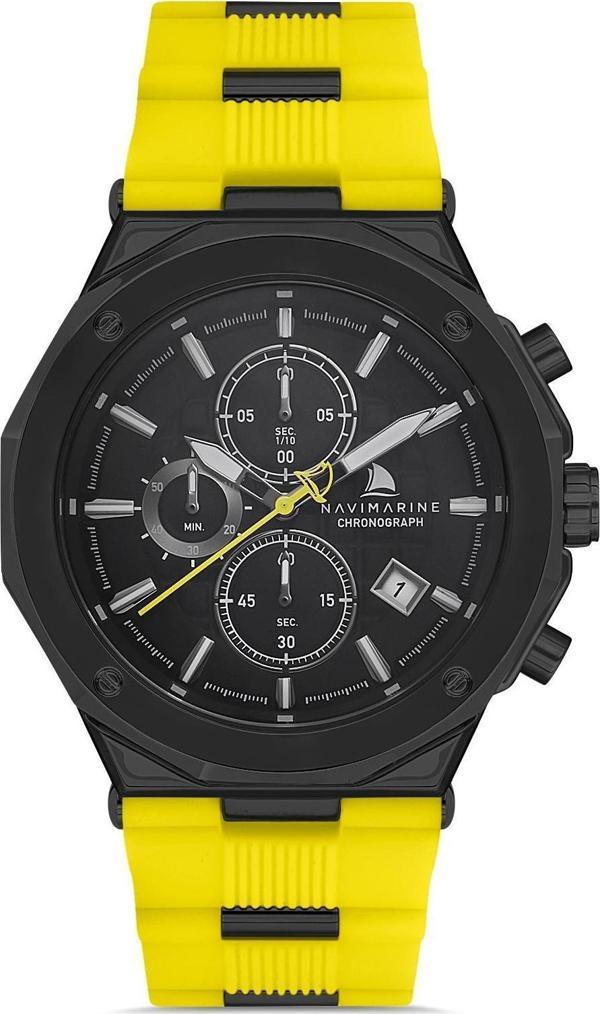 Navimarine HH03 Chronograph Silikon Sarı Erkek Kol Saati - Image 1