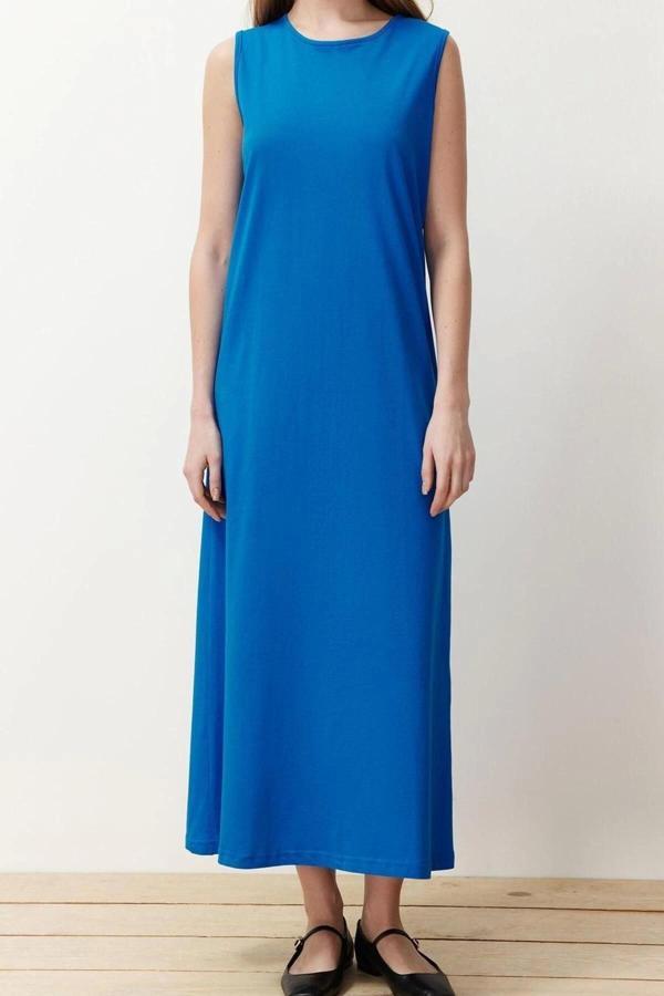 Moda Regular Casual Günlük Süprem Örme Bisiklet Yaka Kolsuz Kol Basic Maxi Boy Tesettür Elbise - Image 1