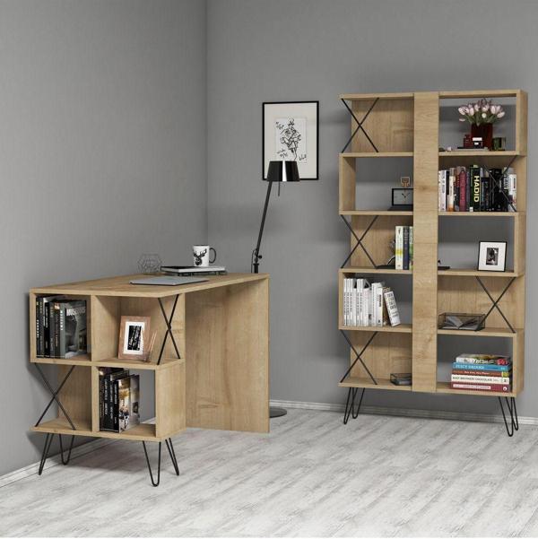 Variant Mobilya Extra Çalışma Masası Ve Kitaplık Takımı - Meşe - Image 1
