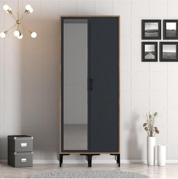 Variant Mobilya Kumsal 2 Kapılı Gardrop Rs - Antrasit - Image 1