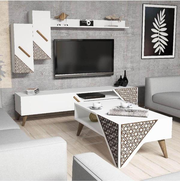Variant Mobilya Beril Tv Ünitesi Ve Orta Sehpa Takımı - Beyaz - Image 1