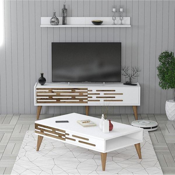 Variant Mobilya Valensiya 140cm Tv Ünitesi Ve Orta Sehpa Takımı - Beyaz - Image 1