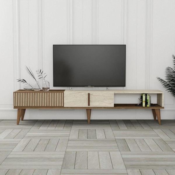 Variant Mobilya Milan Alt Tv Ünitesi - Ceviz - Traverten - Image 1
