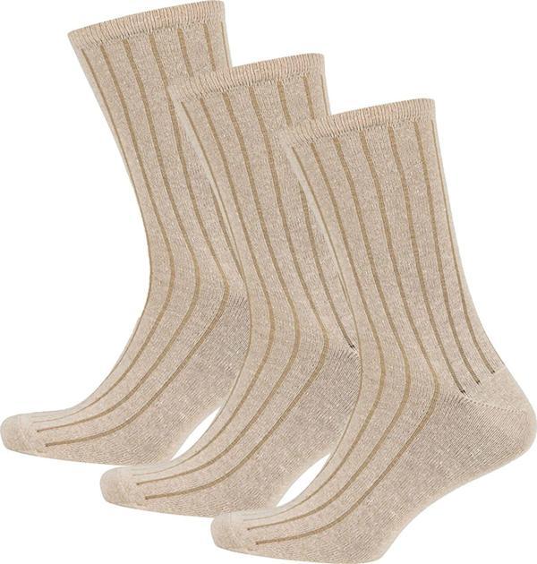 Thermoform Bambu Asker Çorap Bej 3'lü Paket - Image 1