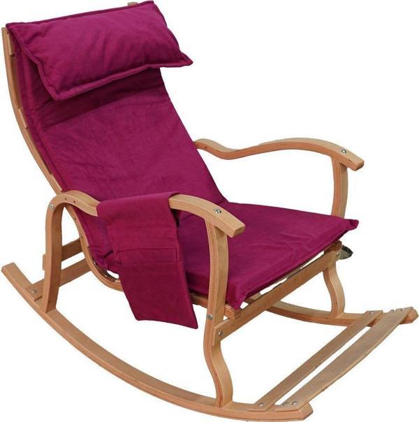 Mobildeco Candeco Sultan Ahşap Sallanan Sandalye Bordo (Doğal) - Image 1