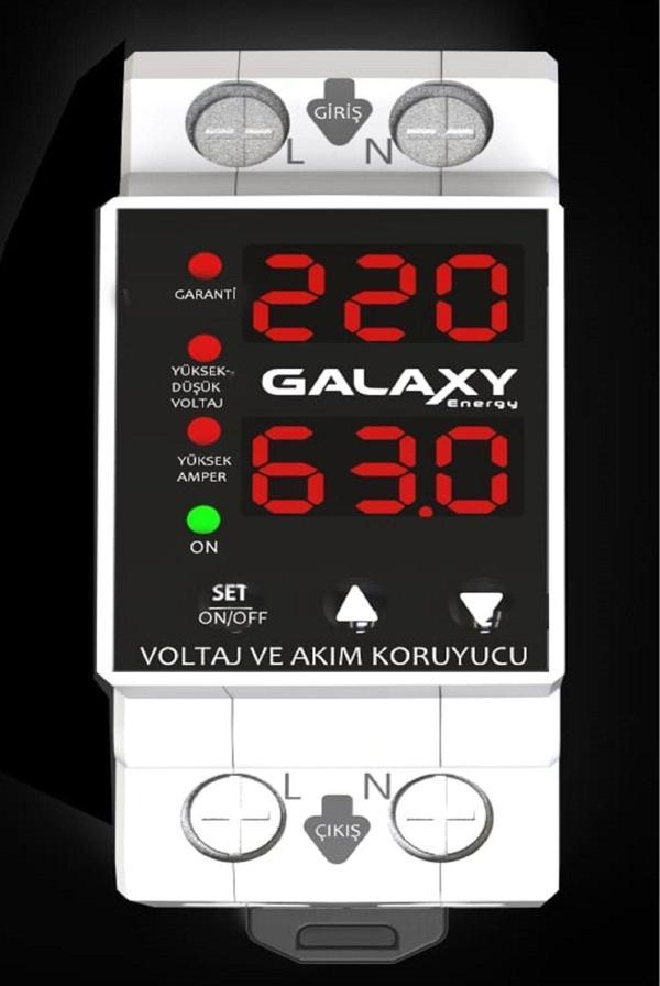Galaxy Energy D220 Dijital Monofaze Sigorta Tipi Beyaz Yüksek-Alçak Voltaj-Yıldırım Akım Koruyucu (Konut İşyeri) - Image 1