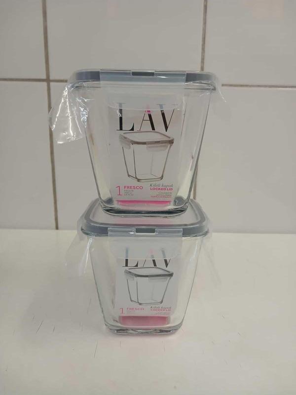 Lav Fresco Cam Kilitli Saklama Kabı 2'Li Set 700Cc Frs-228 - Image 1