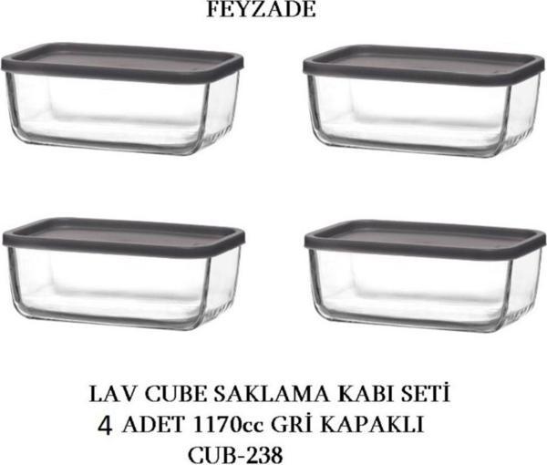 Lav Saklama Kabı Seti 4 Adet 1170Cc (Cub-238) - Image 1