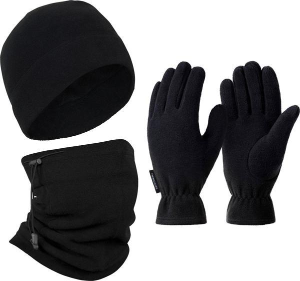 Thermoform Polar Unisex Eldiven Bere Boyunluk Seti Siyah - Image 1