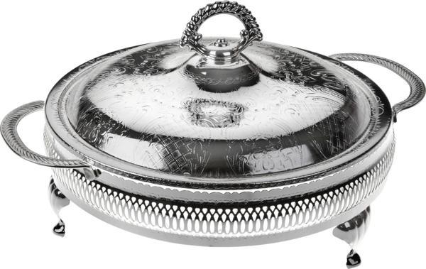 Queen Anne İngiliz Gümüşü Beş Bölmeli Kapaklı Servis 25 Cm   - Image 1