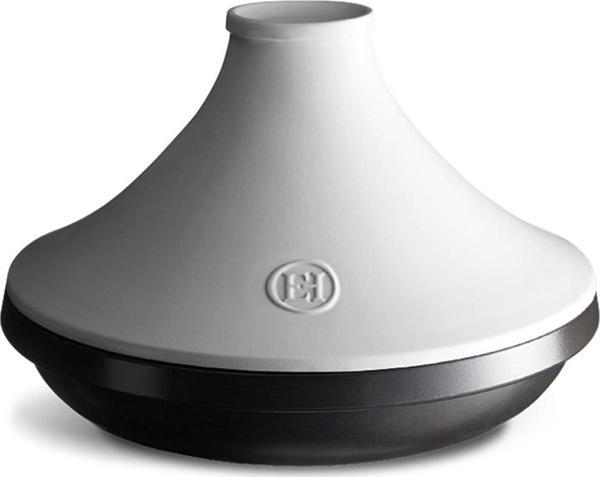 Emile Henry Induksiyon Uyumlu Tajin 32 cm 4 Lt Slate Beyaz Kapaklı/Slate   - Image 1