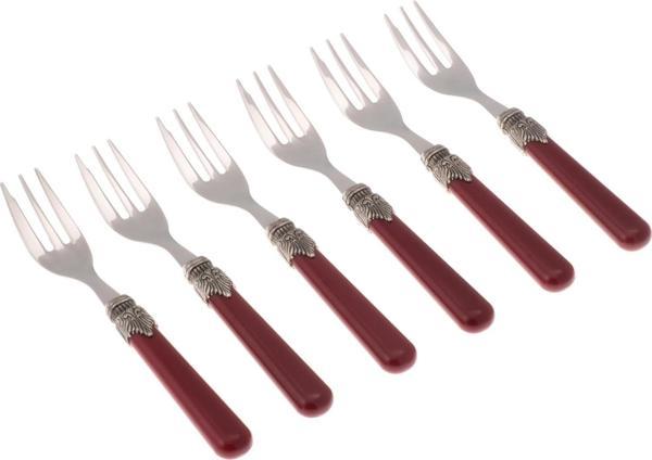 Rivadossi Classic Tatlı Çatal Set 6 lı Kırmızı   - Image 1