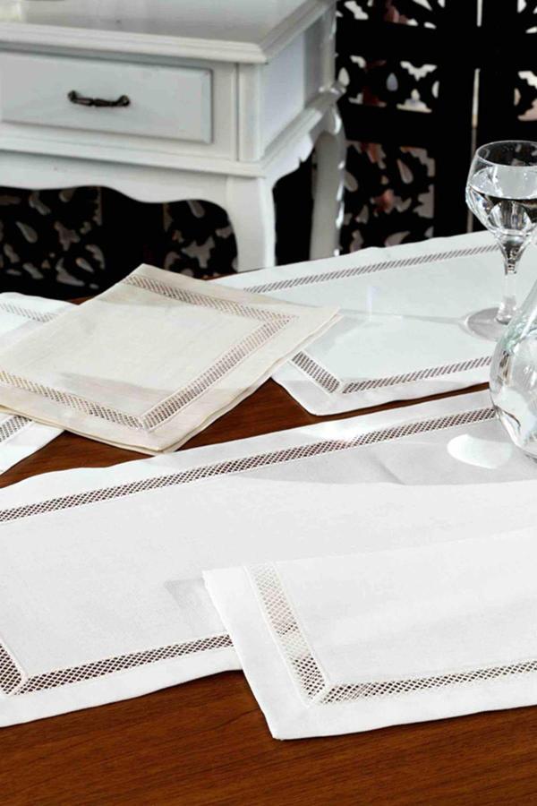 NAZİK HOME LOTUS KREM AMERİKAN SERVİS+RUNNER   - Image 1