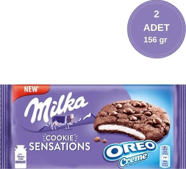 Milka Sensations Damla Çikolatalı & Oreo Kreması Dolgulu Kurabiye 156 gr - 2 Adet - Image 1